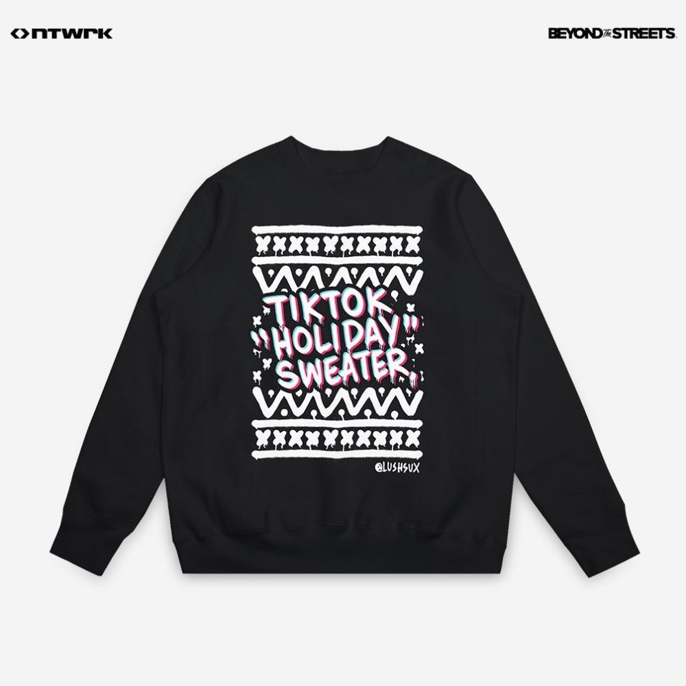 new❤️oversized unisex Lushsux x TikTok Holiday Sweater Beyond The Streets USA